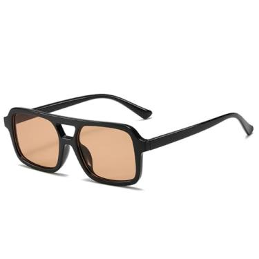 Imagem de Óculos de Sol com Ponte Dupla Feminina, Lentes Transparentes com Degradê Oceano, Masculino, para Esportes ao Ar Livre, Corrida e Ciclismo, Cor Chá Preto Claro