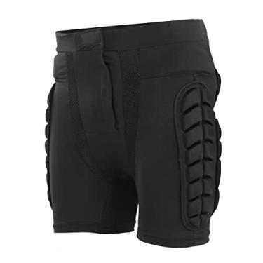 Imagem de Protetor de Almofada de Quadril, Shorts Acolchoados Engrossados ​​EVA Pad Algodão Poliéster Cinto Elástico Preto Com Bolsa de Armazenamento para Patinação (XS)