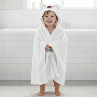 Imagem de Manta Cobertor Toalha de Banho com Capuz para Bebê Criança Lorben Mant
