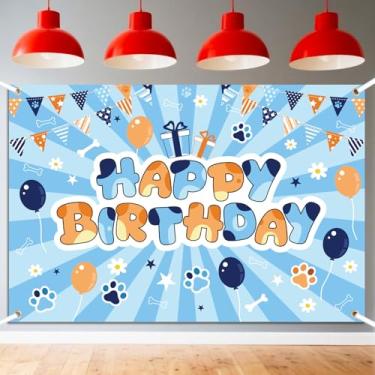 Imagem de Painel de Fundo para Festa Aniversário com Tema de Cão, Balões com Estampa Cão em Desenho Animado Decoração Fotos e Acessórios Festa Aniversário para Meninos e Meninas