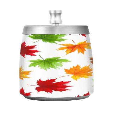 Imagem de Qilmy Cinzeiro Bow Pumpkin de aço inoxidável com tampa - Cinzeiro de cigarro à prova de vento sem cheiro sem fumaça para casa, escritório, carro, pátio, varanda (uso interno e externo)