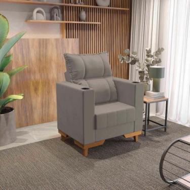 Imagem de Poltrona Reclinável Kappesberg Florenza Veludo Cinza
