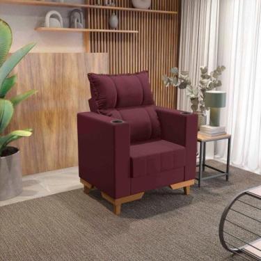 Imagem de Poltrona Reclinável Kappesberg Florenza Veludo Bordô