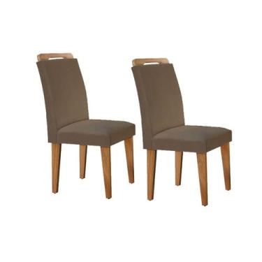 Imagem de Kit 2 Cadeiras Sala Jantar Athenas 2 Un Imbuia-Capuccino/Suede Capucci