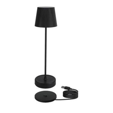 Imagem de Lâmpada de Mesa LED Portátil com Controle Iluminação Contínua Recarregável Luminária Noite Ambiente Simples Metal Criativa Brilho Ajustável