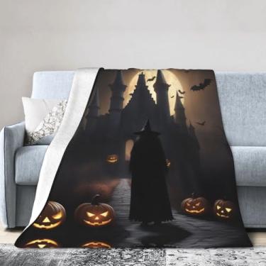 Imagem de Cobertor grande ultra macio com estampa gótica de Halloween, perfeito para cama, sofá e viagens, manta de flanela aconchegante e quente