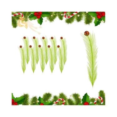 Imagem de Decorações De Natal Em Forma De Bola Vermelha, 10 Peças, Hastes Verdes