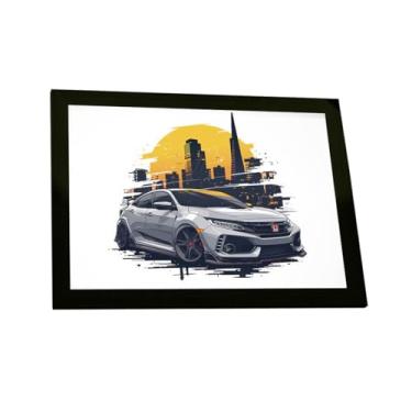 Imagem de Quadro Decorativo Carro Japones Ilustração Cidade Torre Decoração Poster Quarto Sala