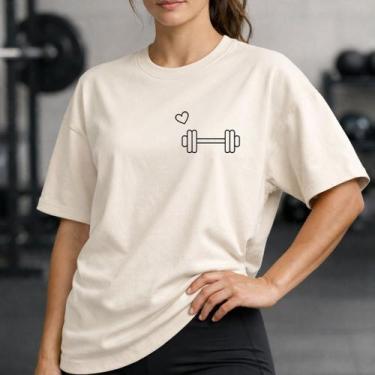 Imagem de Blusão Camisetão Oversized Feminino Academia Fitness Camiseta Larga Tr