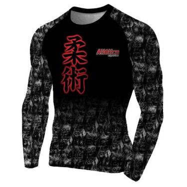 Imagem de Rash Guard Ae Jiu  Masculina Atlética, Preto, M