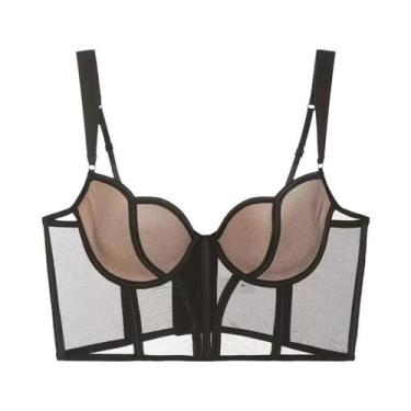 Imagem de Sutiã Sexy Push up De Renda Transparente Para Mulheres, Lingerie Fina 