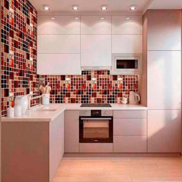 Imagem de Papel de Parede Lavavel para Cozinha Revestimento Brilho Pastilha Metá