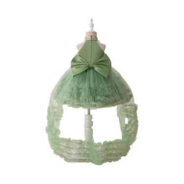 Imagem de Vestido De Festa Com Lantejoulas Para Menina, Grande Laço, Vestido De 