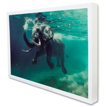 Imagem de Quadro Decorativo ElefanteSobre as Águas em Moldura Caixa - TaColado, 