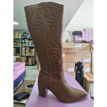 Imagem de BOTA FEMININA VIA MARTE EM COURO CONTRY TEXANA 079-012 BLOCO cor:Masca