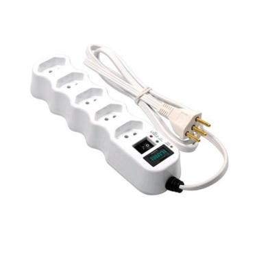 Imagem de Filtro De Linha Bivolt Com 5 Tomadas Branco - Ilumi