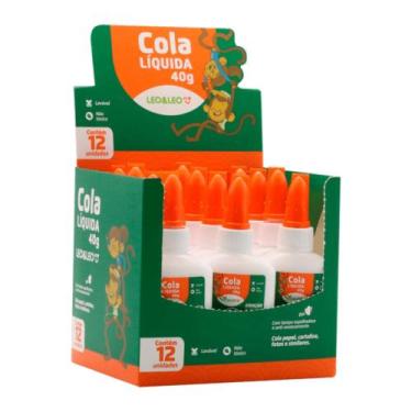 Imagem de Caixa com 12 unds de Cola Branca Escolar Líquida 40 Gramas Leo&Leo Leo