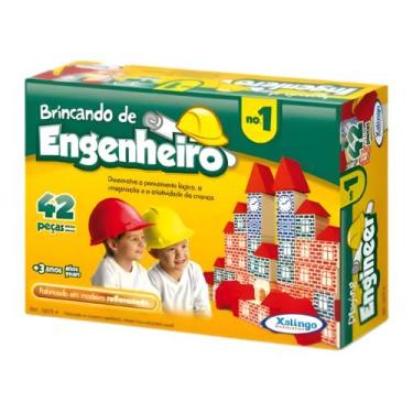 Imagem de Jogo Brincando de Engenheiro I 42 Peças Multicolorido Blocos Xalingo -