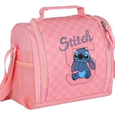 Imagem de Lancheira Infantil Stitch Disney Térmica Escolar Com Alça -, Rosa