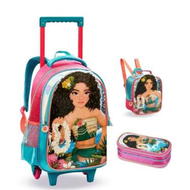 Imagem de Kit Mochila Rodinha Infantil com Lancheira e Estojo DL 1734