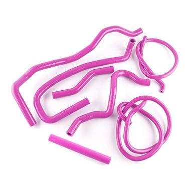 Imagem de LUXERAD Kit de mangueira de radiador de silicone de desempenho de 3 camadas 4,5 mm para Fo rd Fiesta Mk6 ST 150 Kit de mangueira de silicone auxiliar de refrigeração de radiador de silicone (rosa)