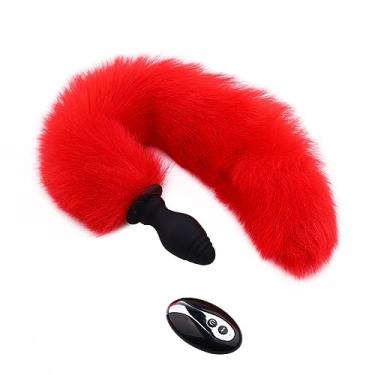 Imagem de Vibrador Plug Anal Dildo Com Controle Remoto Sem Fio Estimulador do Ponto G Adulto 10 Velocidades Sexuais (Vermelho)