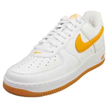 Imagem de Nike Tênis de basquete masculino Air Force 1 '07, Branco/University Gold, 14
