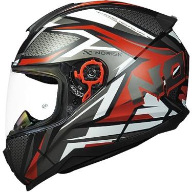 Imagem de Capacete Moto Norisk Razor Sharp Fechado Preto/vermelho 60/L