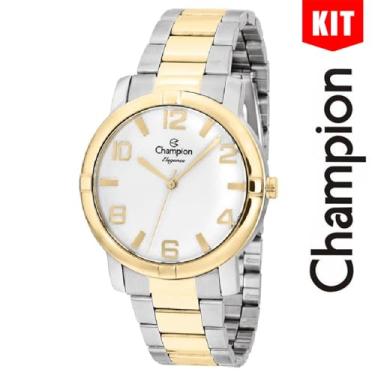 Imagem de Relógio CHAMPION KIT feminino analógico bicolor branco CN25216S