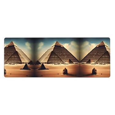 Imagem de Dreaming of the Pyramids of Khufu teclado de borracha extra grande 30,5 x 80,5 cm, teclado multifuncional superespesso para proporcionar uma sensação confortável