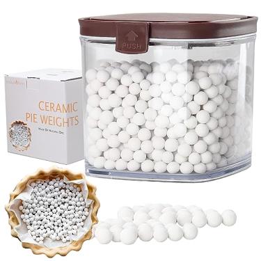 Imagem de 2 Pounds Ceramic Pie Crust Weights Pre-Washed for Baking Quiche Tart Natural Stoneware with Sealed Jar (2 Pounds)