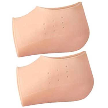 Imagem de 2 pares de altura interna aumentando a altura da palmilha aumentando palmilhas invisíveis protetores de calcanhar de silicone mangas de calcanhar copos de calcanhar de silicone almofadas de calcanhar