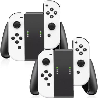 Imagem de Gepicest Switch Accessories Grip Holder for Joycon Controller Compatible with Switch Handheld Remote, Kit Set Grips Holder for Dual Joycon Remote Controller Black 2 Packs