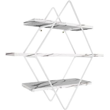 Imagem de Prateleira Tripla Estante Decorativa Livros Quarto Sala Losan Aço MDF 