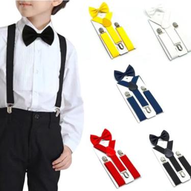 Imagem de Kit Suspensório + Gravata Borboleta Infantil Criança Unissex - anjo da