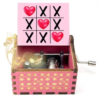 Imagem de ukebobo Caixa de música de abraços e beijos de presente, You are My Sunshine, presente romântico, aniversário, dia dos namorados, casamento, para amante, namorado, namorada, marido, esposa (rosa) -