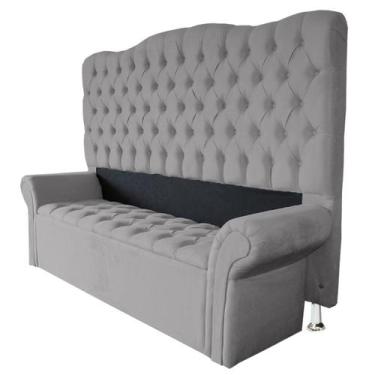 Imagem de Jogo Recamier Baú + Cabeceira Agnes Para Cama Box Casal Queen 158 Cm -