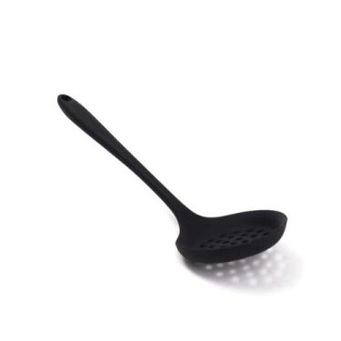 Imagem de Utensílios de Cozinha Silicone Maciço Colheres Espátula MEK, Preto, Es