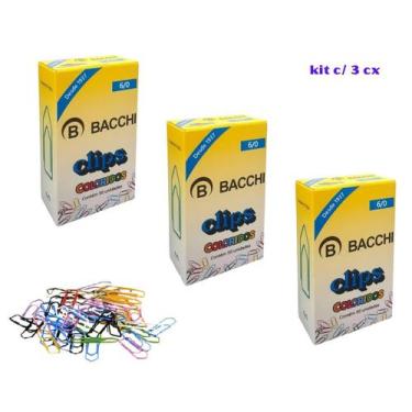 Imagem de Kit 03 Caixas de Clipes 6/0 Colorido 50 Unidades Cada Bacchi