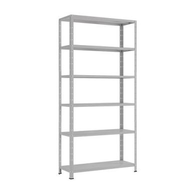 Imagem de Estante Aço Dupla Prateado 90cm 6 Bandejas Suporta 120kg - JGC COMERCI