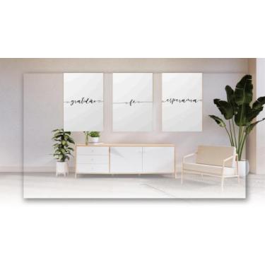 Imagem de Kit 3 Quadros Decorativos com Frases fé gratidão esperança - Londrinor