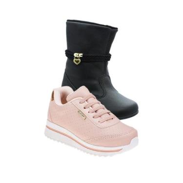 Imagem de Sapato Infantil e Bota Menina - KIT 2 PARES Tam 24 ao 34 - sapatinhos.