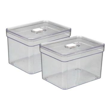Imagem de Jogo 2 Organizador Geladeira Acrilico Multiusos 3,8 L Frutas - PLASTUT
