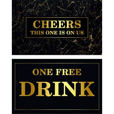 Imagem de RXBC2011 300 ingressos de bebida grátis para festas, cartão de mármore, cupons, casamento, Halloween, trabalho, evento, bar, preto, dourado