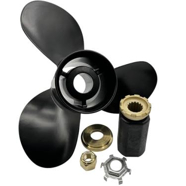 Imagem de DLNIG Hélice externa de alumínio para barco de 13 x 19 - para motores Mercury 40-150 HP substituição de dente de 15 estrias 48-77346A45 - Kits de cubo incluídos