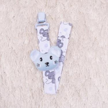Imagem de Cordão Prendedor de Chupeta para Bebê - Miguel Baby, Ratinho Azul