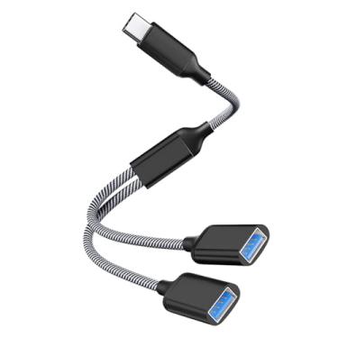 Imagem de Sooiiyu Adaptador USB C Macho para Fêmea USB Duplo, Divisor USB C para A, OTG, Hub de Porta USB Dupla, Compatível com iPhone 15 Max, MacBook, iPad Air, Surface, Xbox One, PS5