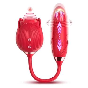 Imagem de Sugador de Clitóris Duplo Ponta Vibrador Estimulador Vai e Vem  - Meam