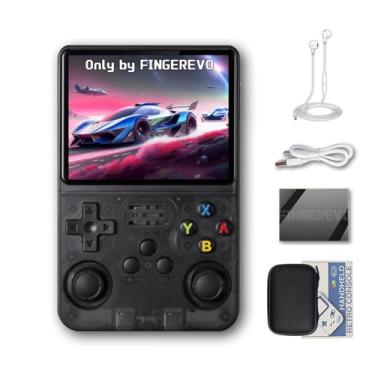 Imagem de FINGEREVO R36S Handheld Game Console 3.5-in 640 * 480 IPS OCA Screen 3200mAh Opensource System Black Transparent