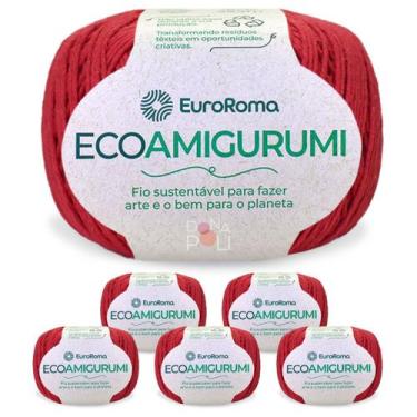 Imagem de Kit 6 Ecoamigurumi Euroroma Linha Amigurumi Cores Fio Macio, 1000 - Ve